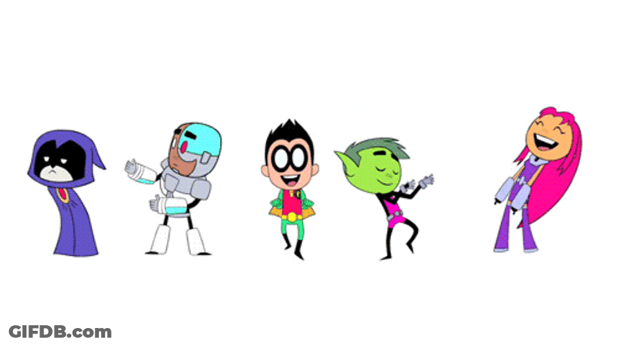 Teen Titans Go Characters Dance Funnily GIF