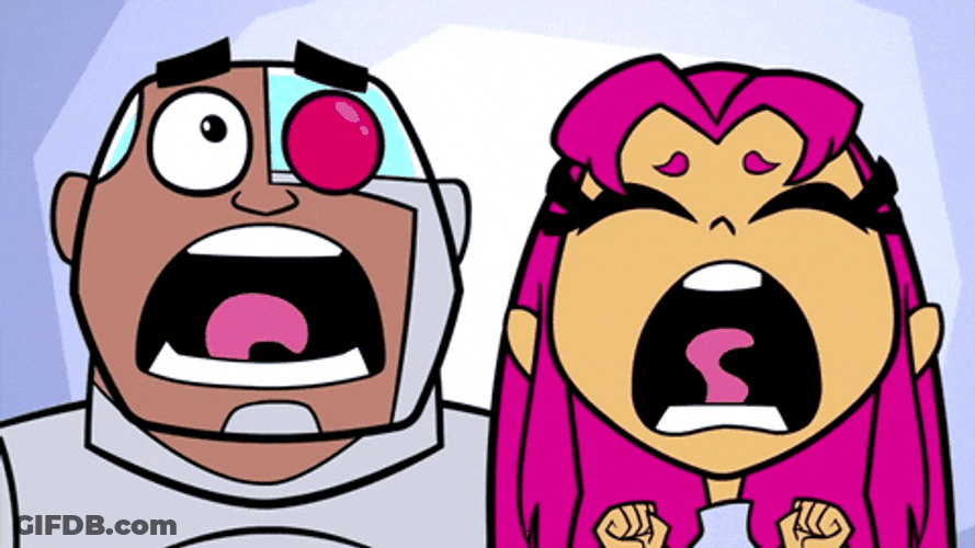 Teen Titans Go Cyborg And Starfire Throats Out GIF