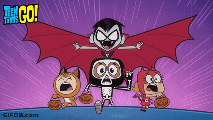 Teen Titans Go Robin Becomes Scary Dracula GIF