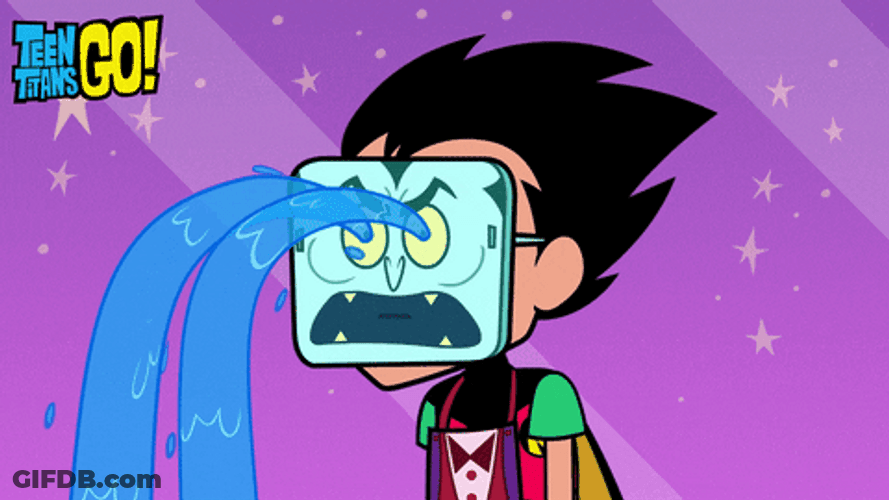 Teen Titans Go Robin Wearing Crying Mask GIF