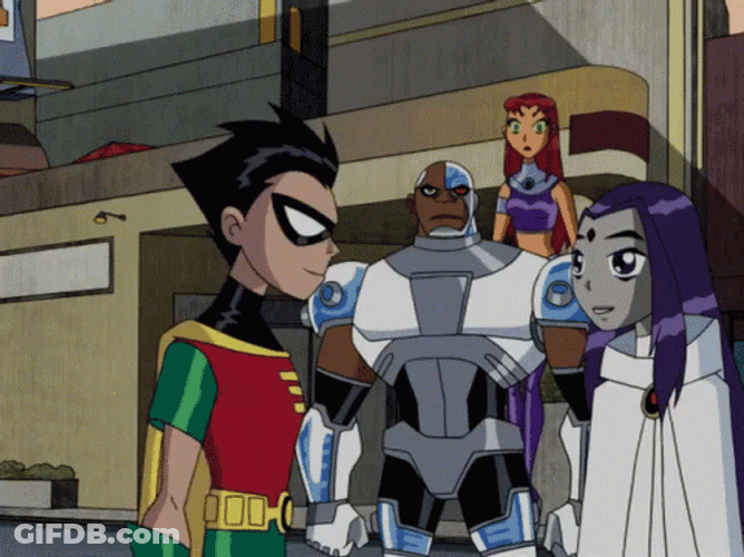 Teen Titans Raven Hugging Robin GIF