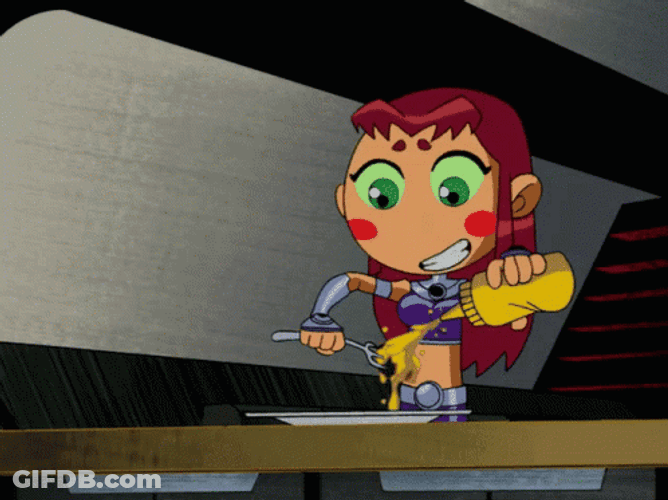 Teen Titans Starfire Eating GIF