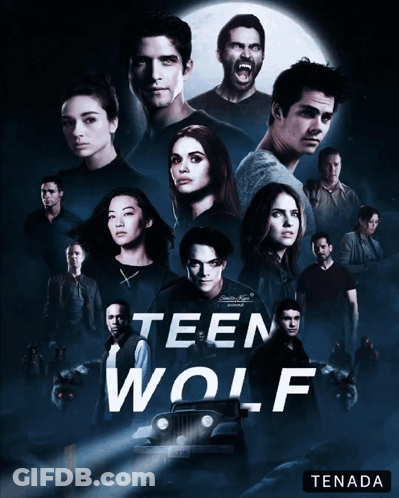 Teen Wolf Poster With Jeep And Full Moon GIF