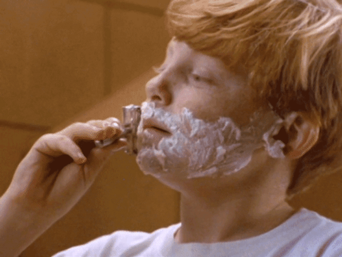 Teenage Boy Starts Shaving GIF