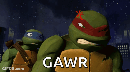 Teenage Mutant Ninja Turtle Eating Meat With Nickelodeon Logo GIF