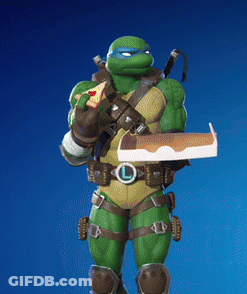 Teenage Mutant Ninja Turtle Holding Bread GIF