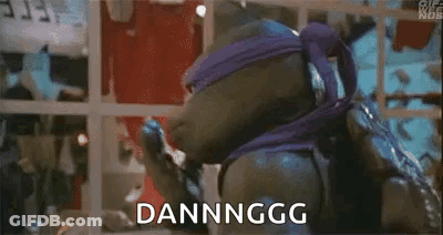 Teenage Mutant Ninja Turtle In Purple Mask Making Funny Face GIF