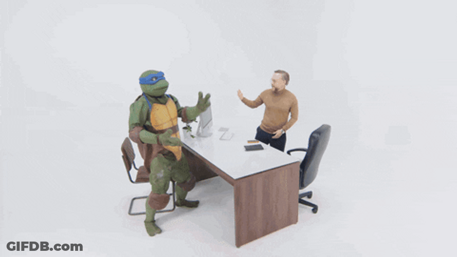 Teenage Mutant Ninja Turtle Leonardo Mascot Dancing GIF