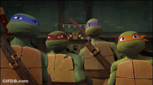 Teenage Mutant Ninja Turtle Pixel Art Standing In Room GIF