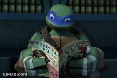 Teenage Mutant Ninja Turtle Reading Comic Book Envy GIF