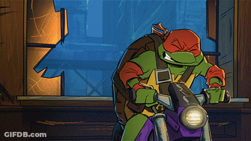 Teenage Mutant Ninja Turtle Riding Bike GIF
