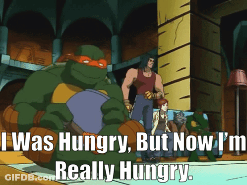 Teenage Mutant Ninja Turtle Saying I'm Really Hungry GIF