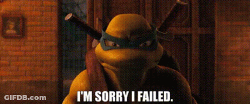 Teenage Mutant Ninja Turtle Saying I'm Sorry I Failed GIF