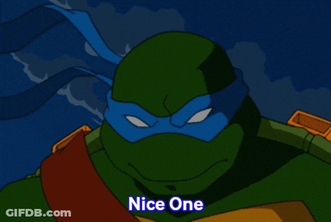 Teenage Mutant Ninja Turtle Saying Nice One GIF
