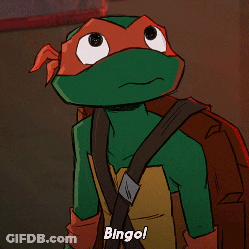 Teenage Mutant Ninja Turtle Says Bingo! GIF