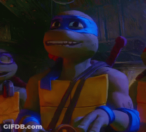 Teenage Mutant Ninja Turtle Smiling Blue Bandana GIF