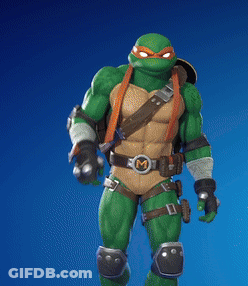 Teenage Mutant Ninja Turtle With Boombox On Lap GIF