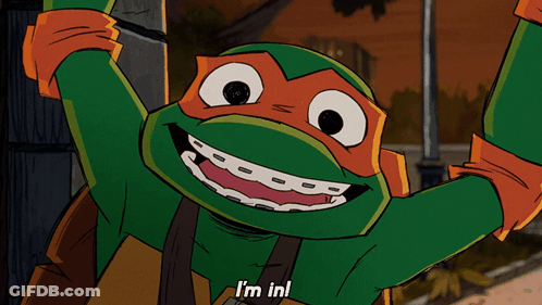 Teenage Mutant Ninja Turtle With Braces Saying I'm In GIF