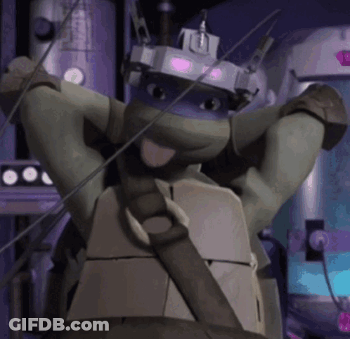Teenage Mutant Ninja Turtle With Helmet And Sword GIF