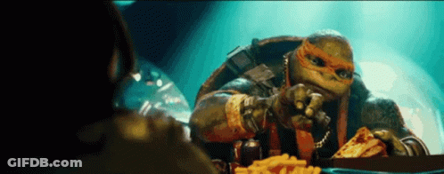 Teenage Mutant Ninja Turtle With Pizza GIF