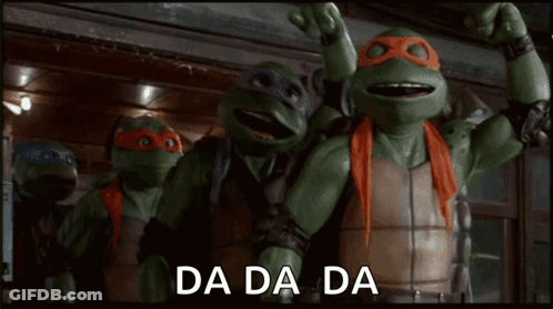 Teenage Mutant Ninja Turtles Flexing Muscles GIF