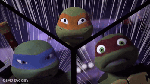 Teenage Mutant Ninja Turtles Looking At Each Other GIF