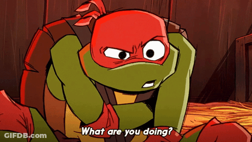 Teenage Mutant Ninja Turtles On Roof Under Full Moon GIF