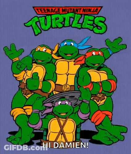 Teenage Mutant Ninja Turtles Standing Together GIF