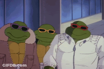 Teenage Mutant Ninja Turtles Wearing Sunglasses GIF