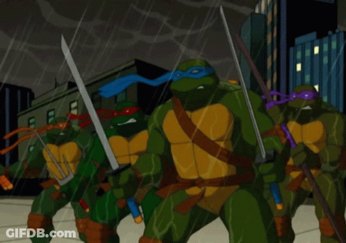 Teenage Mutant Ninja Turtles With Swords GIF