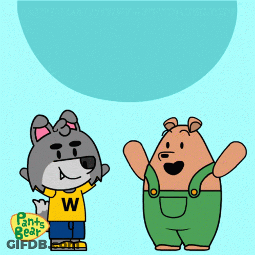 Tehappy Pants Bear Poster With Wolf And Bear GIF