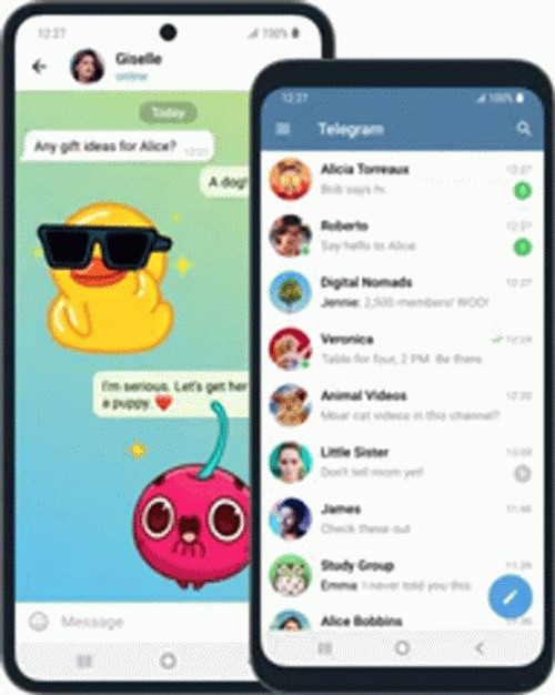 Telegram Chat App Fun Stickers GIF