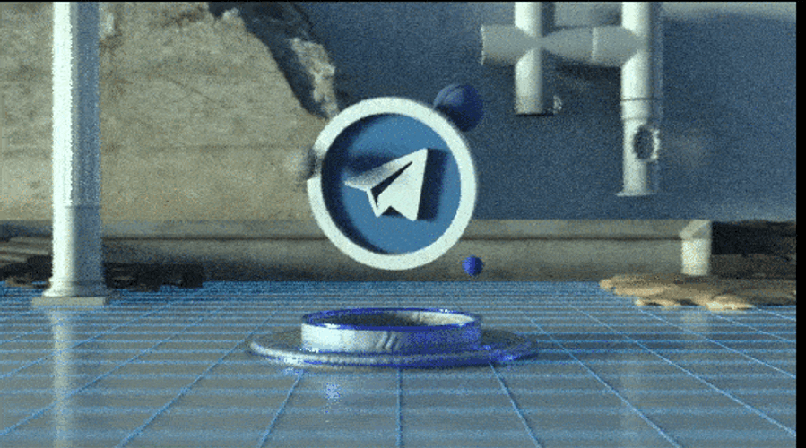 Telegram Logo 3D Animation GIF