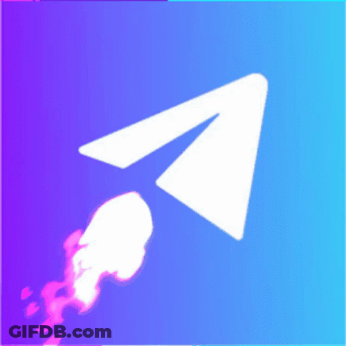 Telegram Logo Rocket Animation GIF