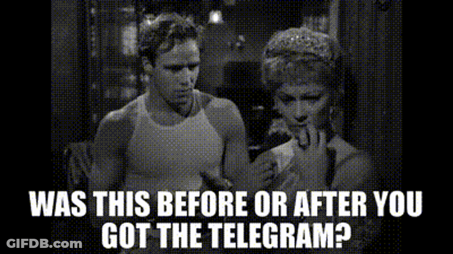 Telegram Questioning Couple Old Movie GIF
