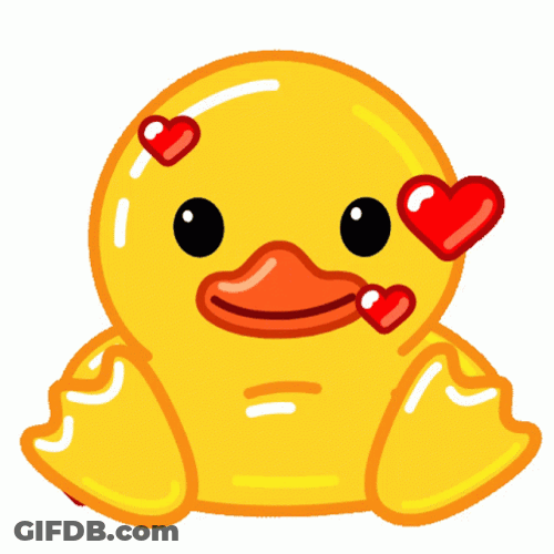 Telegram Utya Duck Blushing Loved GIF