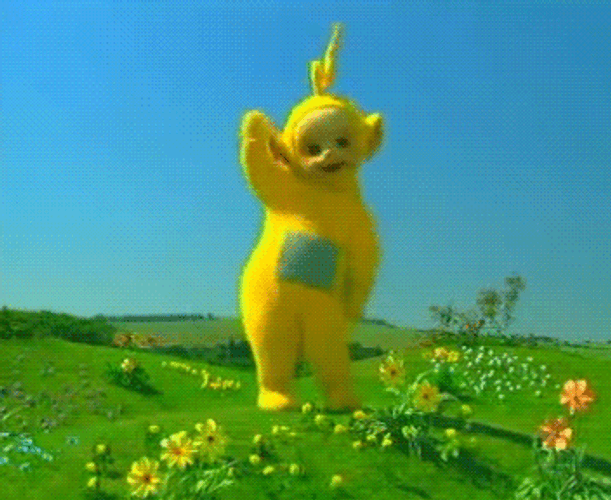 Teletubbies Laa-Laa Flapping Arms GIF