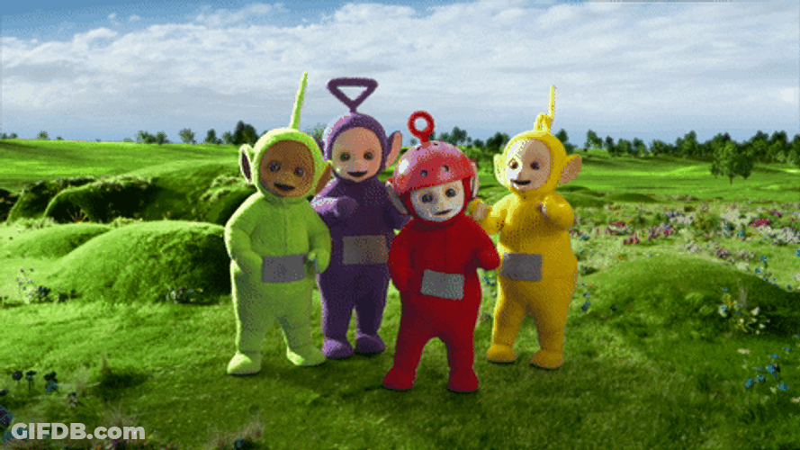 Teletubbies Po Wearing Helmet GIF