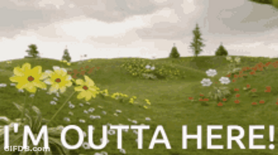 Teletubbies Running Away I'm Out GIF