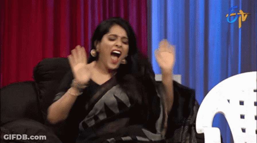 Telugu Jabardasth Rashmi Gautam Hands Up GIF