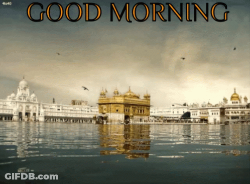 Temple In Water Good Morning GIF