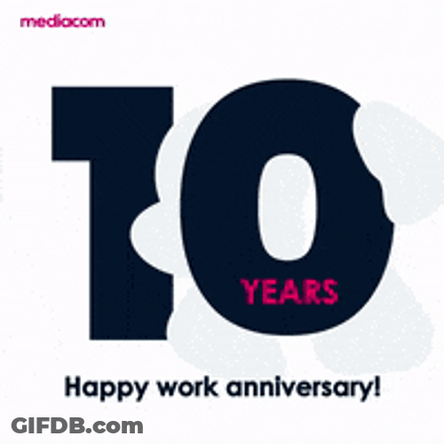 Ten Years Work Anniversary Confetti Design GIF