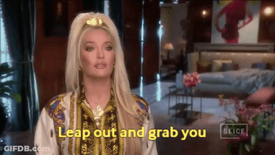 Tenacious Erika Jayne Leap And Grab GIF