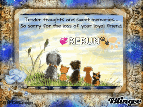 Tender Thoughts And Sweet Memories So Sorry For The Loss Of Your Loyal Friend Rerun ' GIF