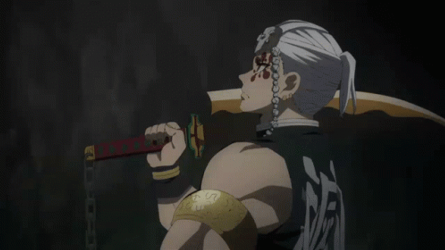 Tengen Uzui Vs Gyutaro Sword GIF
