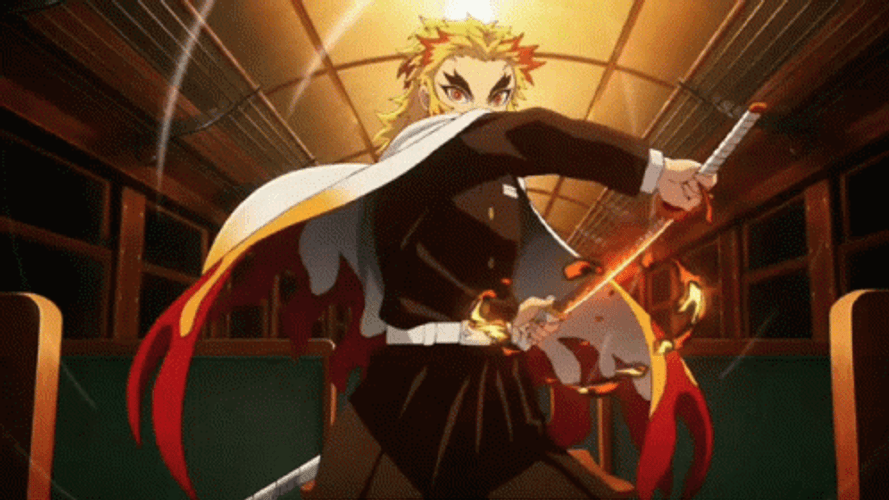 Tengen Vs Gyutaro Demon Slayer Kyojuro Rengoku Sword Skill GIF