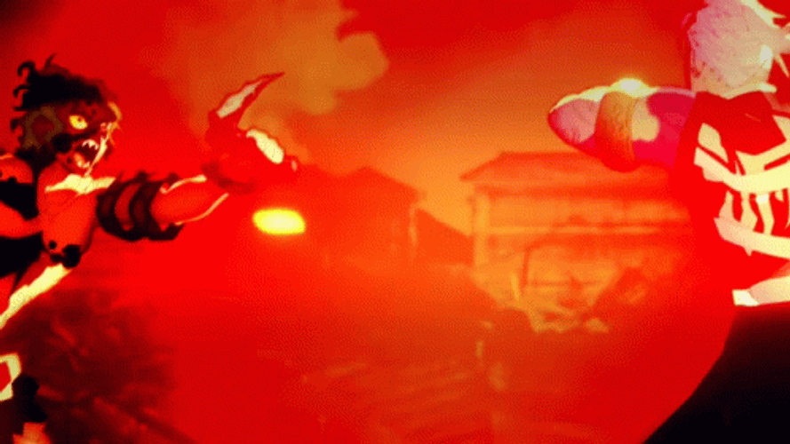 Tengen Vs Gyutaro Fiery Fierce Battle GIF