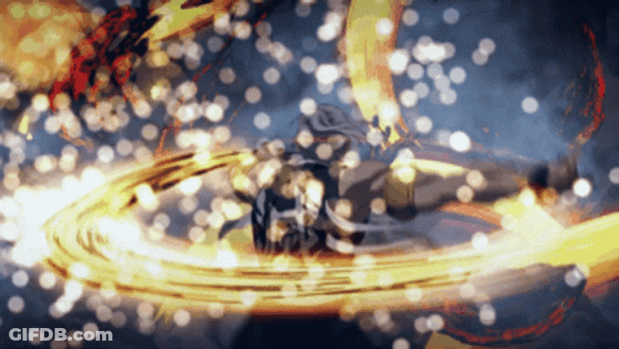 Tengen Vs Gyutaro Relentless Space Combat GIF
