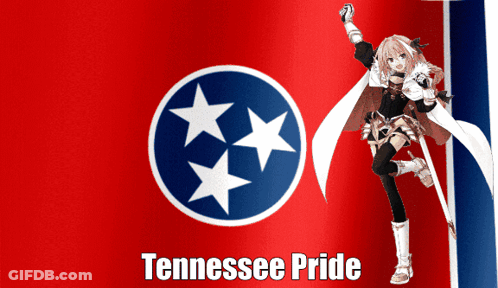 Tennessee Pride Poster Girl Holding Sword GIF