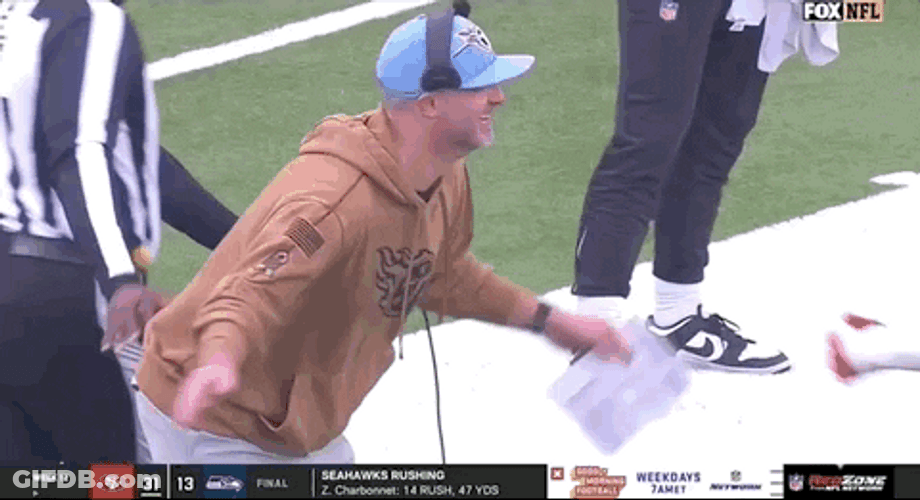 Tennessee Titans Azeez Al Shaair And Mike Vrabel GIF